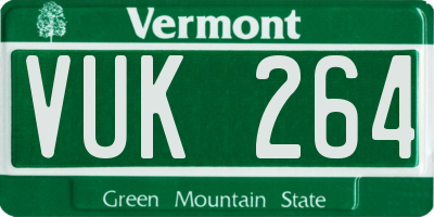 VT license plate VUK264