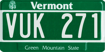 VT license plate VUK271