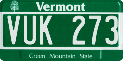 VT license plate VUK273