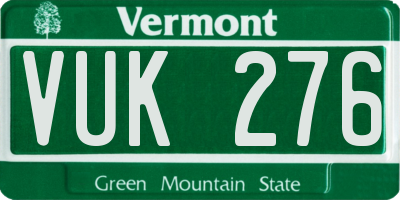 VT license plate VUK276