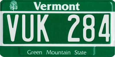 VT license plate VUK284