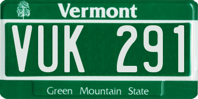 VT license plate VUK291