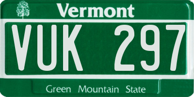 VT license plate VUK297