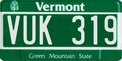 VT license plate VUK319