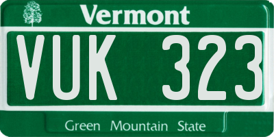 VT license plate VUK323