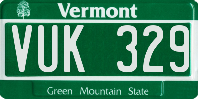 VT license plate VUK329