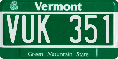 VT license plate VUK351