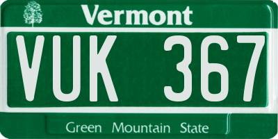 VT license plate VUK367