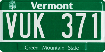 VT license plate VUK371