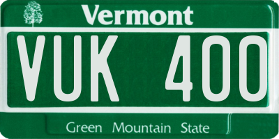 VT license plate VUK400