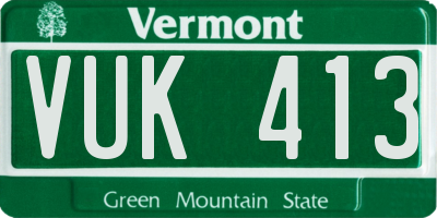 VT license plate VUK413