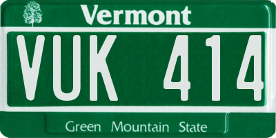 VT license plate VUK414