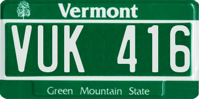 VT license plate VUK416