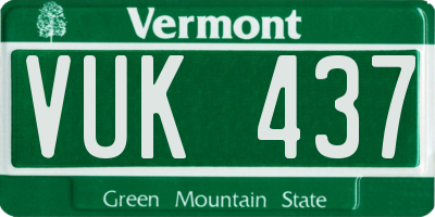 VT license plate VUK437