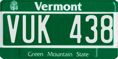 VT license plate VUK438