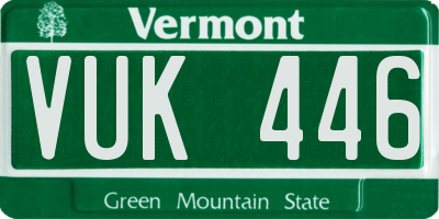 VT license plate VUK446