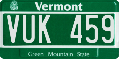 VT license plate VUK459