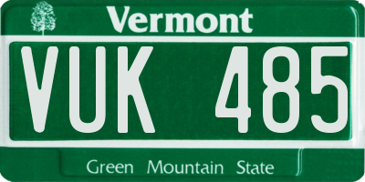 VT license plate VUK485