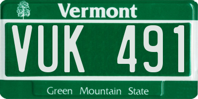 VT license plate VUK491