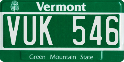 VT license plate VUK546