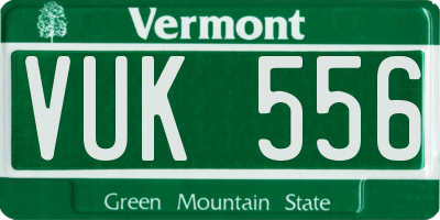 VT license plate VUK556