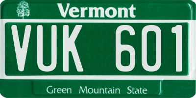 VT license plate VUK601