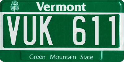 VT license plate VUK611