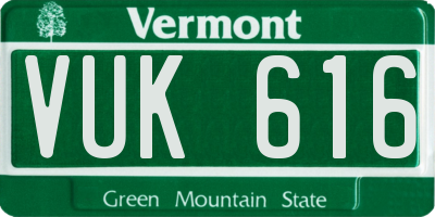 VT license plate VUK616