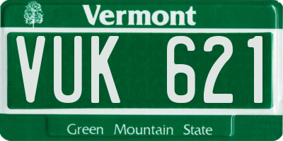 VT license plate VUK621