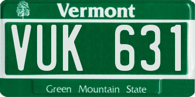 VT license plate VUK631