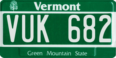 VT license plate VUK682