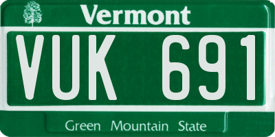 VT license plate VUK691