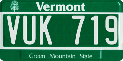 VT license plate VUK719