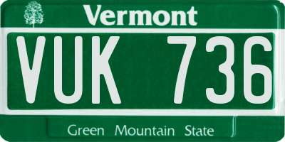 VT license plate VUK736