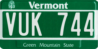VT license plate VUK744