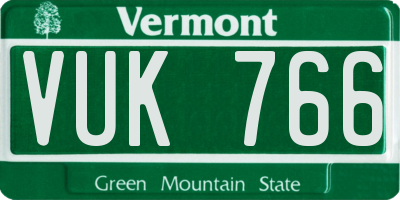VT license plate VUK766