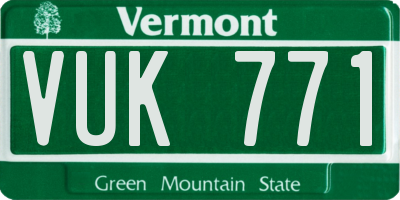 VT license plate VUK771