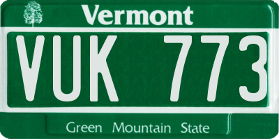 VT license plate VUK773