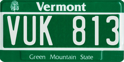 VT license plate VUK813