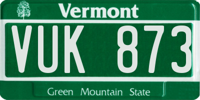 VT license plate VUK873