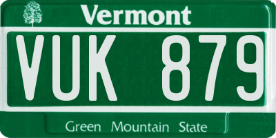 VT license plate VUK879