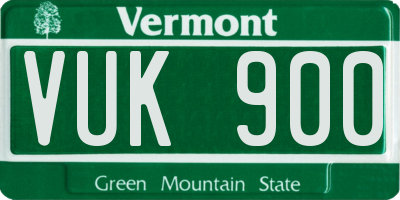 VT license plate VUK900