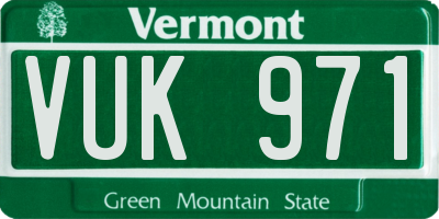 VT license plate VUK971