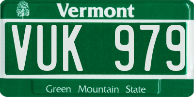 VT license plate VUK979