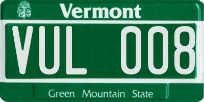 VT license plate VUL008