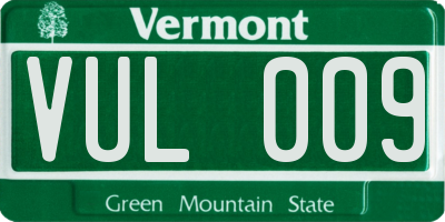 VT license plate VUL009