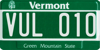 VT license plate VUL010