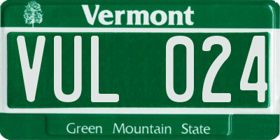 VT license plate VUL024