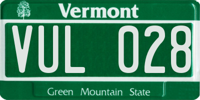 VT license plate VUL028