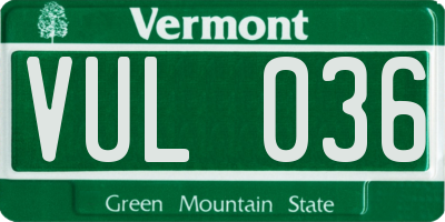 VT license plate VUL036